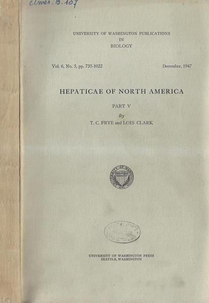 Hepaticae of north America part V - copertina