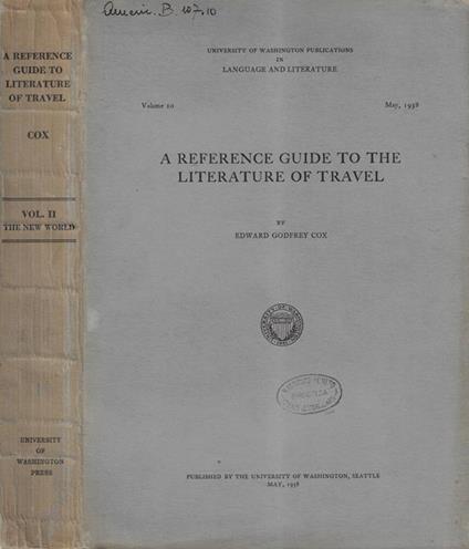 A reference guide to the literature of travel - copertina
