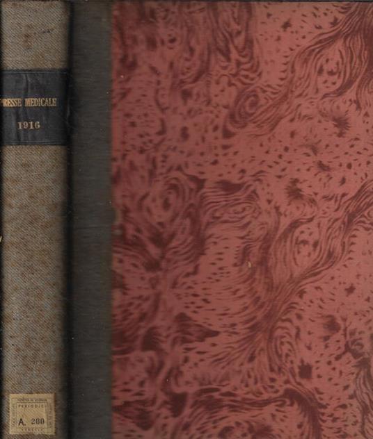 La Presse Médicale. Journal Bi-Hebdomadaire Anno 1916 - copertina