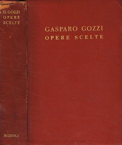 Opere scelte - Gasparo Gozzi - copertina