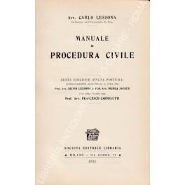 Manuale di procedura civile. Con prefazione del Prof. Avv. Francesco Carnelutti - copertina