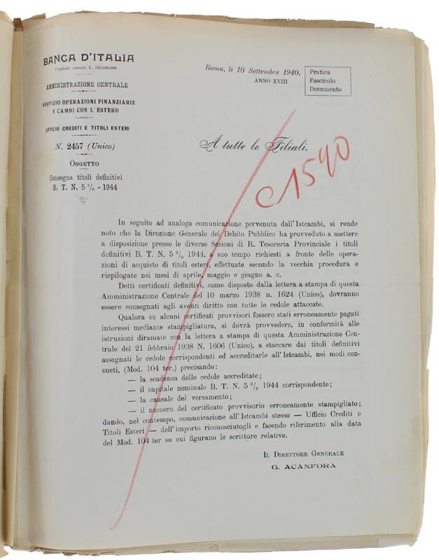 UNICO. Raccolta dal numero 2421 (31 luglio 1940) al 2504 (13 novembre 1940)