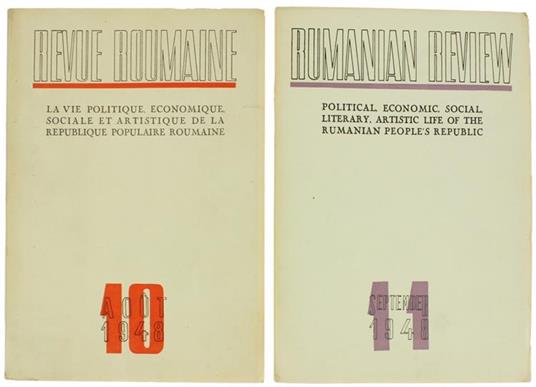 REVUE ROUMAINE. La vie politique, economique, sociale et artistique de la Republique Populaire Roumaine. 3e année- No. 10 et 11 (Aout - Septembre) 1948 - Collectif - copertina