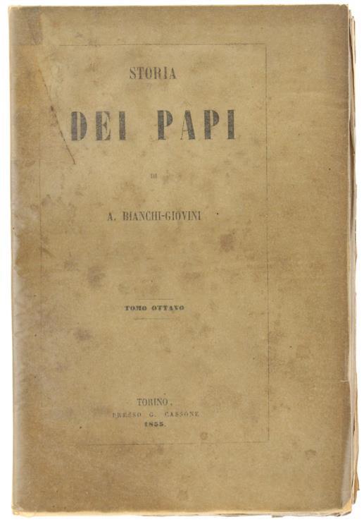 STORIA DEI PAPI. Tomo Ottavo - copertina