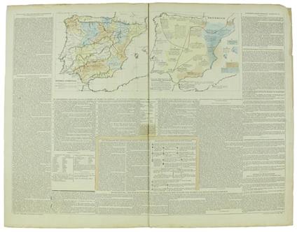 SPANIEN u. PORTUGAL - POLITISCHE BILDUNGSKARTE DER SPANISCHEN MONARCHIE. Historisch-geographisc-genealogischer Atlas, No. XVIII - copertina