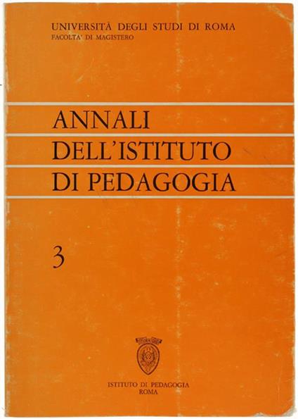 ANNALI DELL'ISTITUTO DI PEDAGOGIA - 3 - copertina
