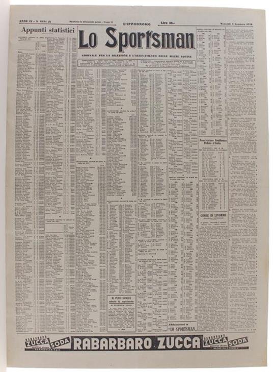 Lo SPORTSMAN - l'Ippodtomo. Anno 1958 completo. Giornale per la selezione e l'allevamento delle razze equine - copertina