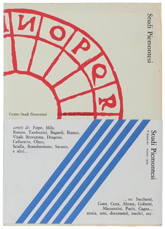 STUDI PIEMONTESI. Vol. III - 1974, fasc. 1. [Ottimo] - Autori vari - copertina