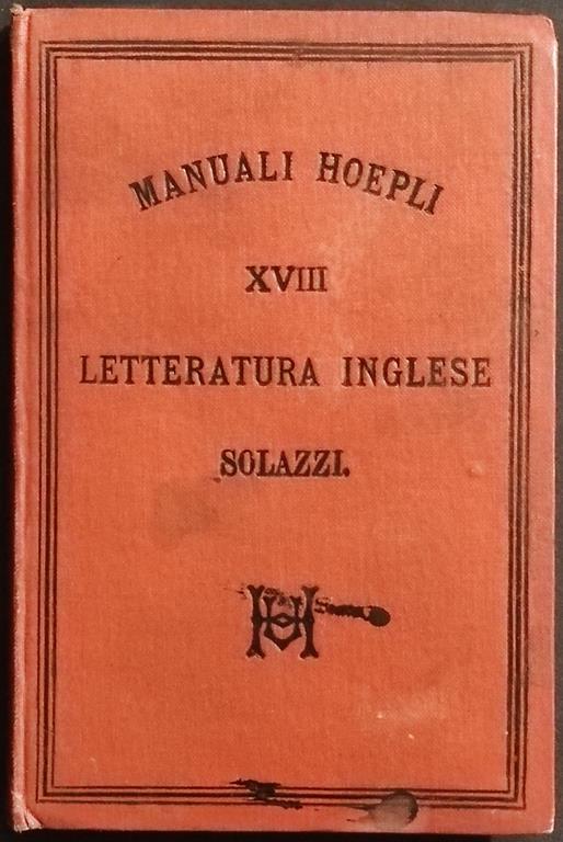 Letteratura Inglese - E. Solazzi - Manuali Hoepli - 1879 - copertina