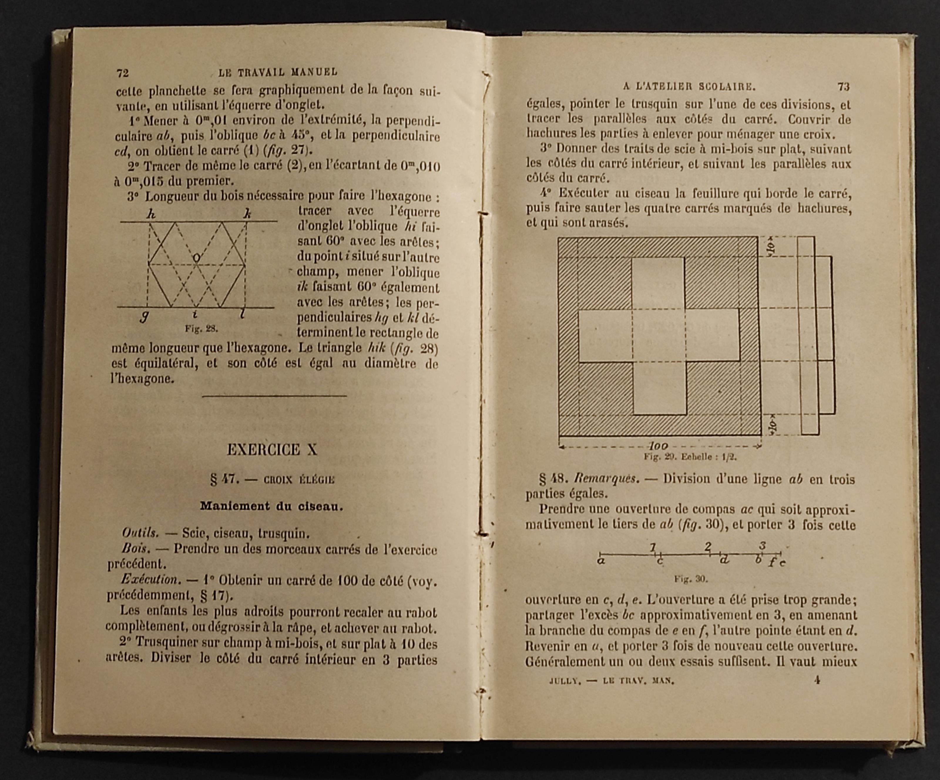 Le Travail Manuel a l'Atelier Scolaire - M.A. Jully - Ed. Belin - 1894
