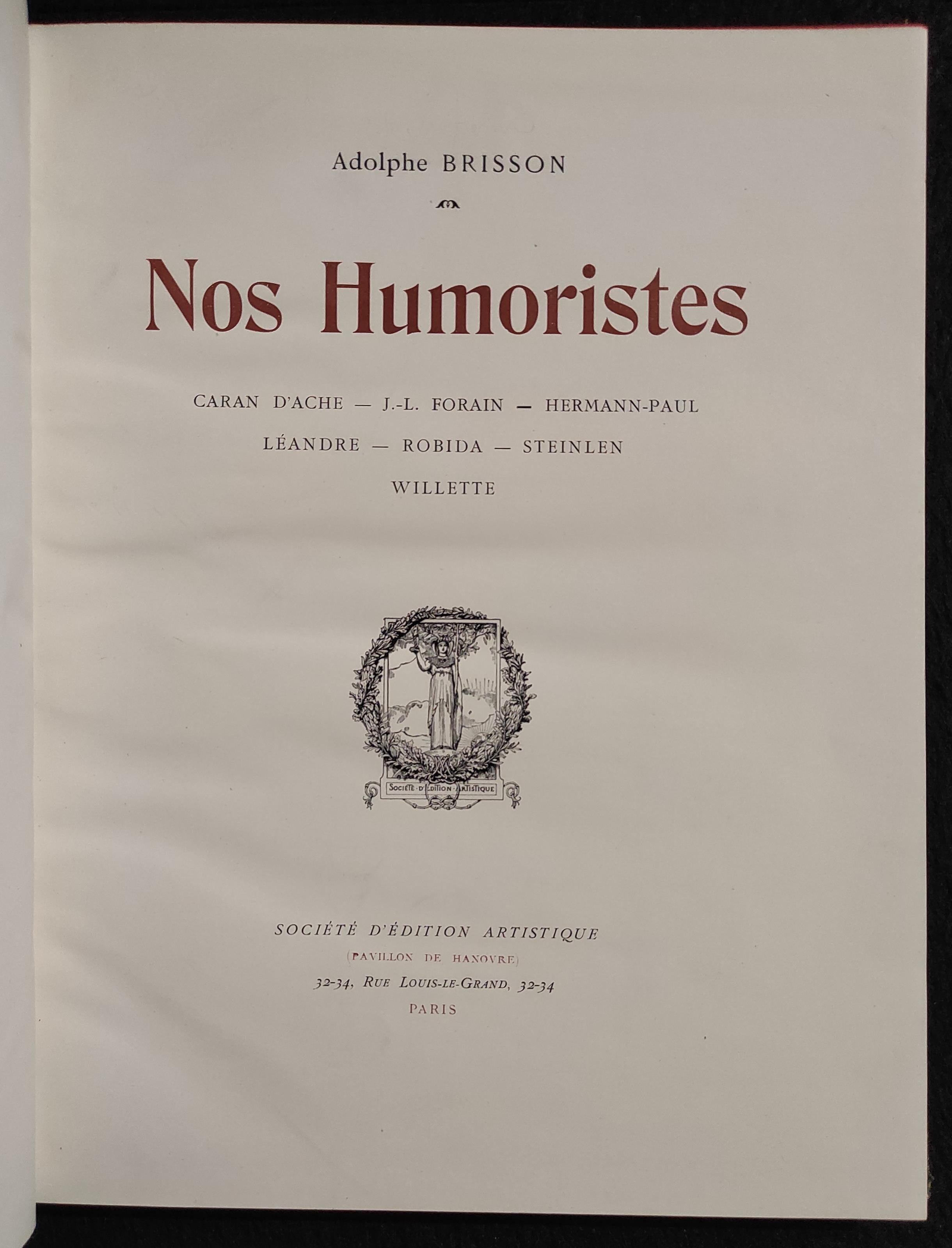 Nos Humoristes - A. Brisson - Société édition Artistique - 1900