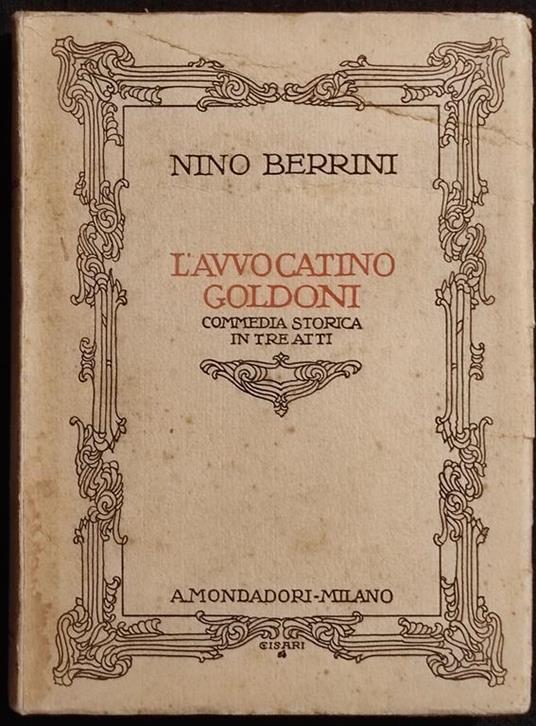 L' Avvocatino Goldoni - N. Berrini - Mondadori - 1926 - Nino Berrini - copertina