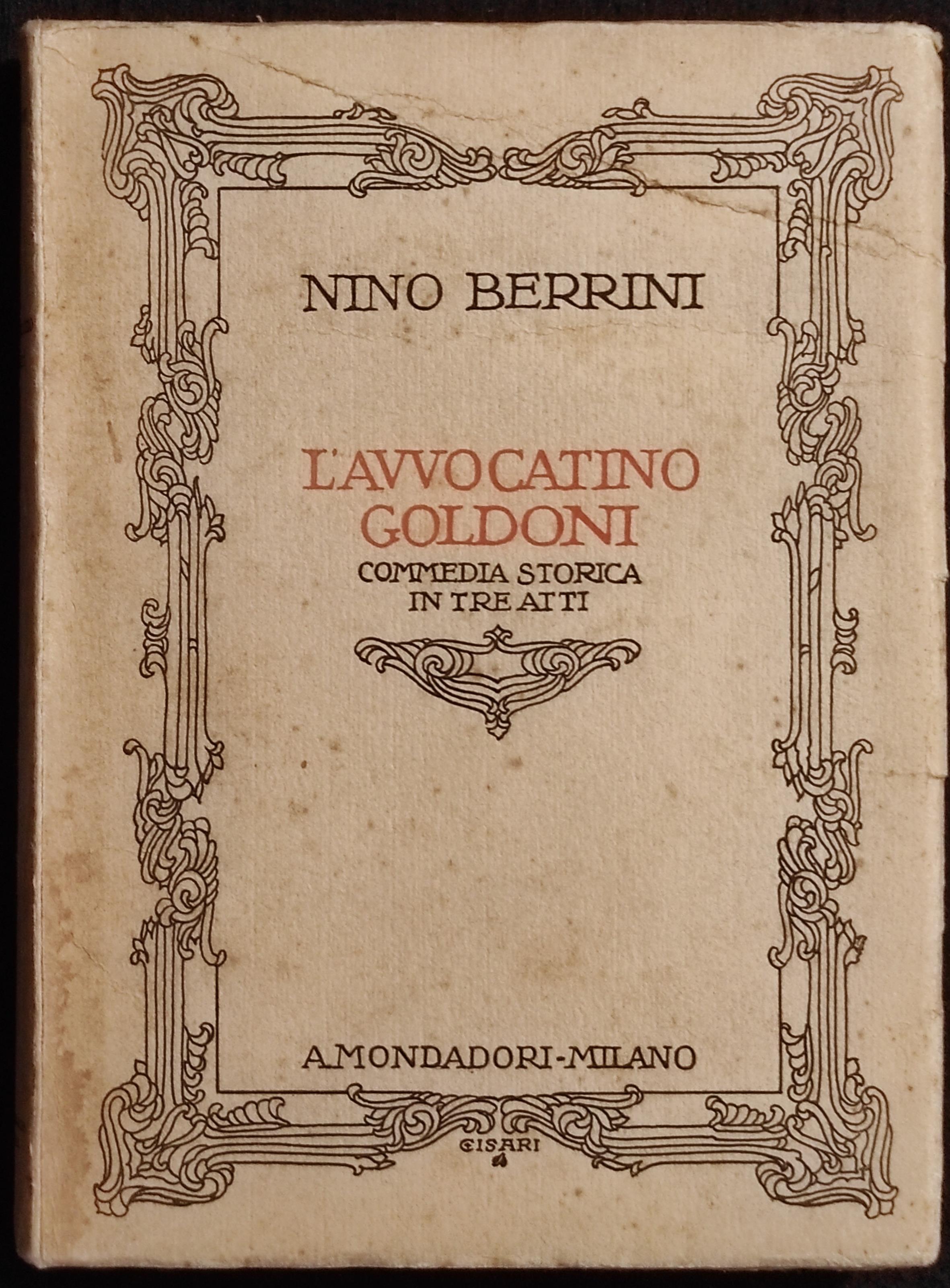 L' Avvocatino Goldoni - N. Berrini - Mondadori - 1926