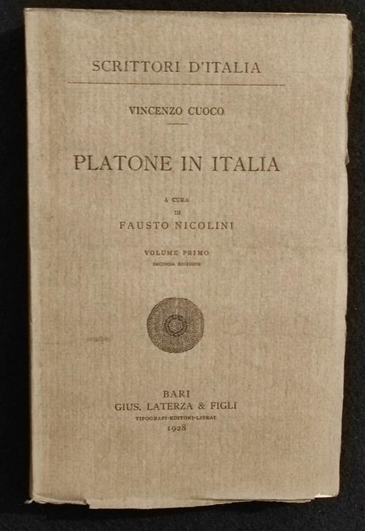Scrittori d'Italia - Platone in Italia - Cuoco - Laterza - 1928 - Vol I Sec. Ed - Vincenzo Cuoco - copertina