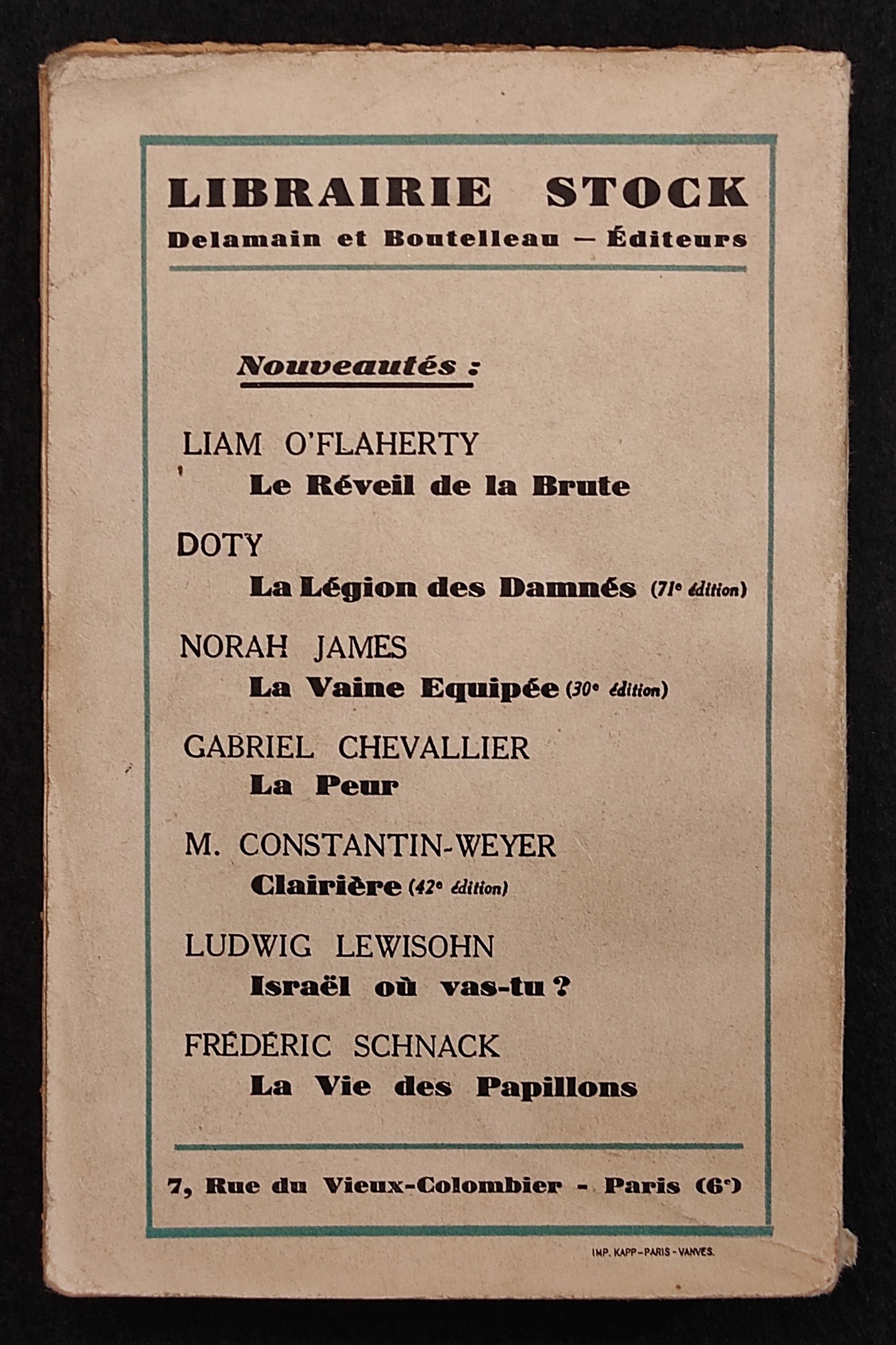 Babbitt - S. Lewis - Librairie Stock - 1930