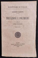 Scrittori d'Italia - Prefazioni e Polemiche - Baretti - Laterza - 1933