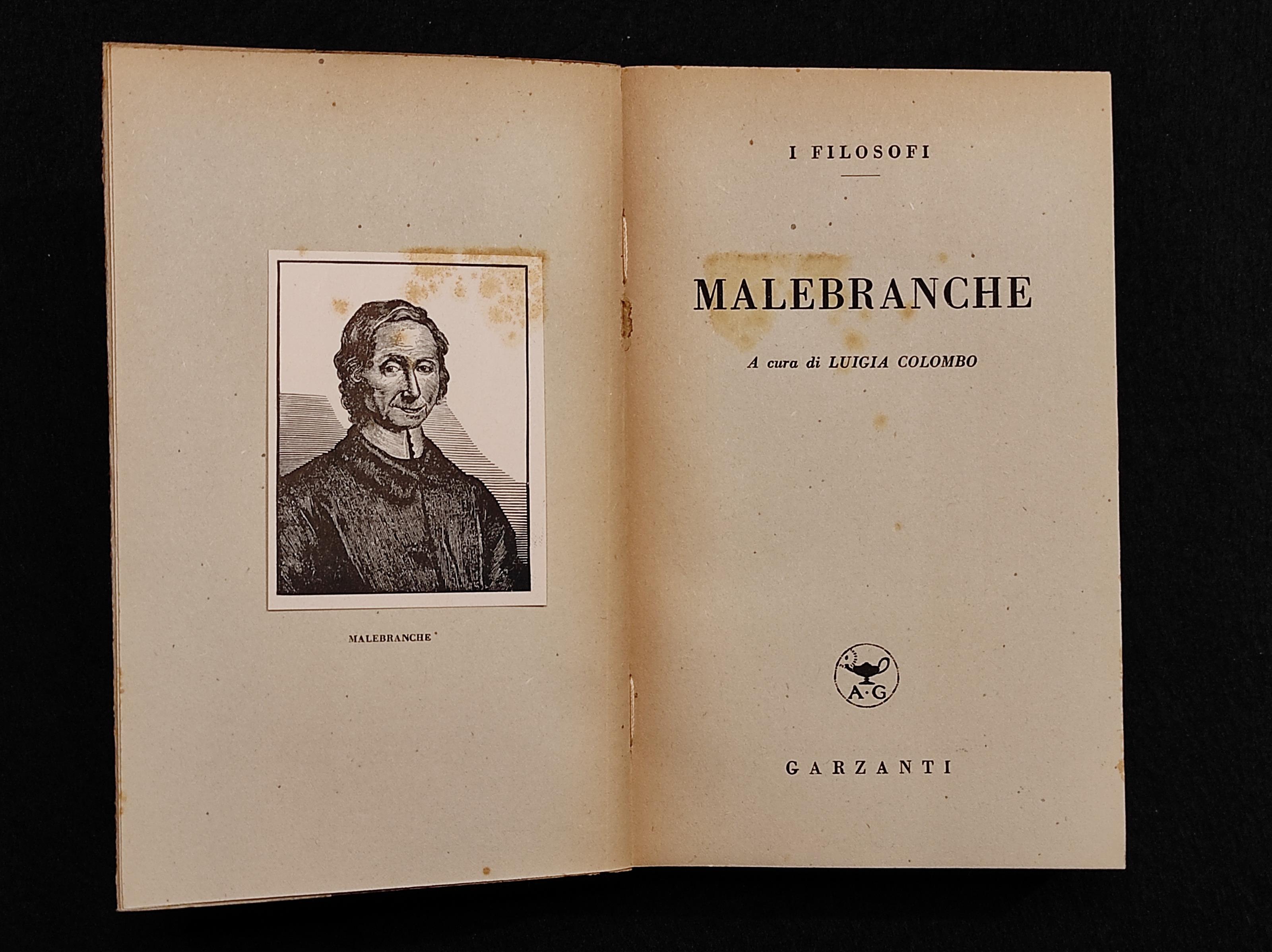 Malebranche - Luigia Colombo - Garzanti - 1944