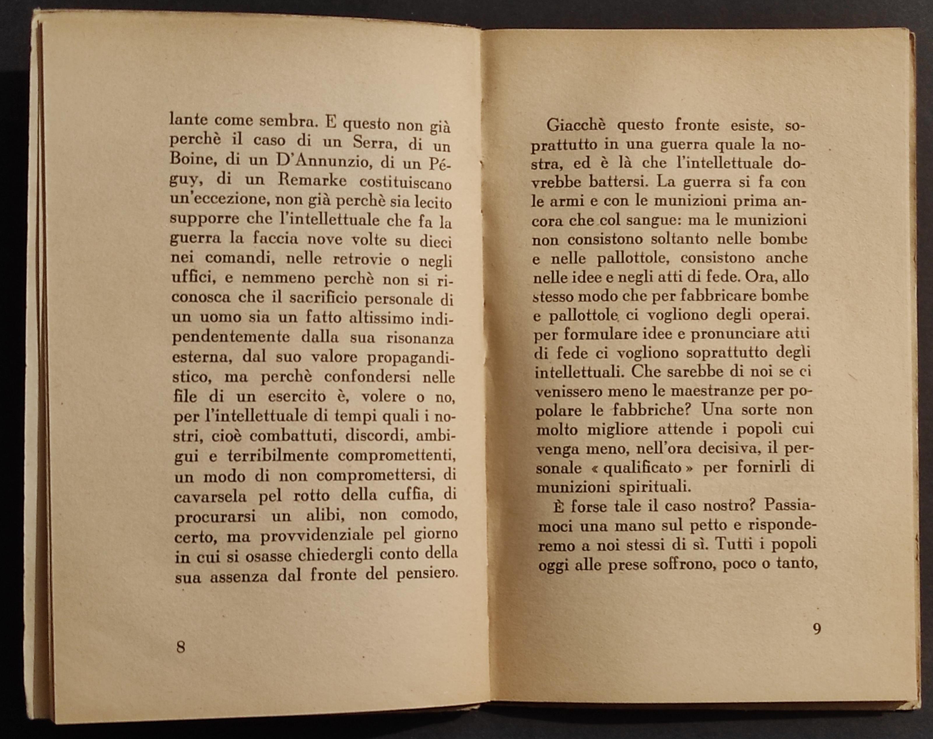 Gli Intellettuali e la Guerra - C. Pettinato - Ed. La Stampa - 1944