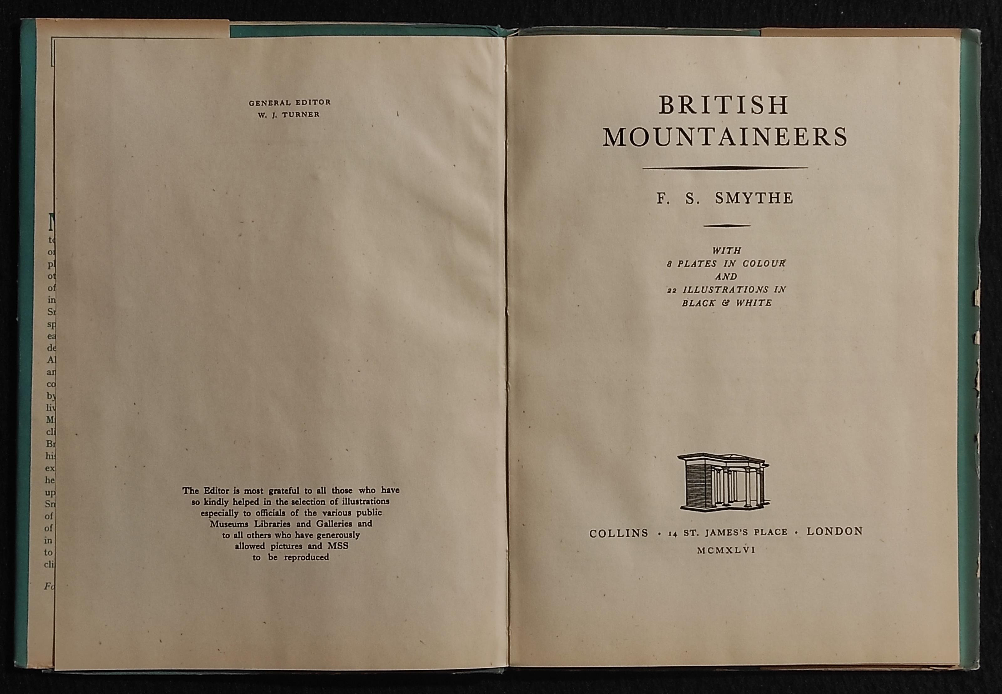 British Mountaineers - F. S. Smythe - Collins - 1946