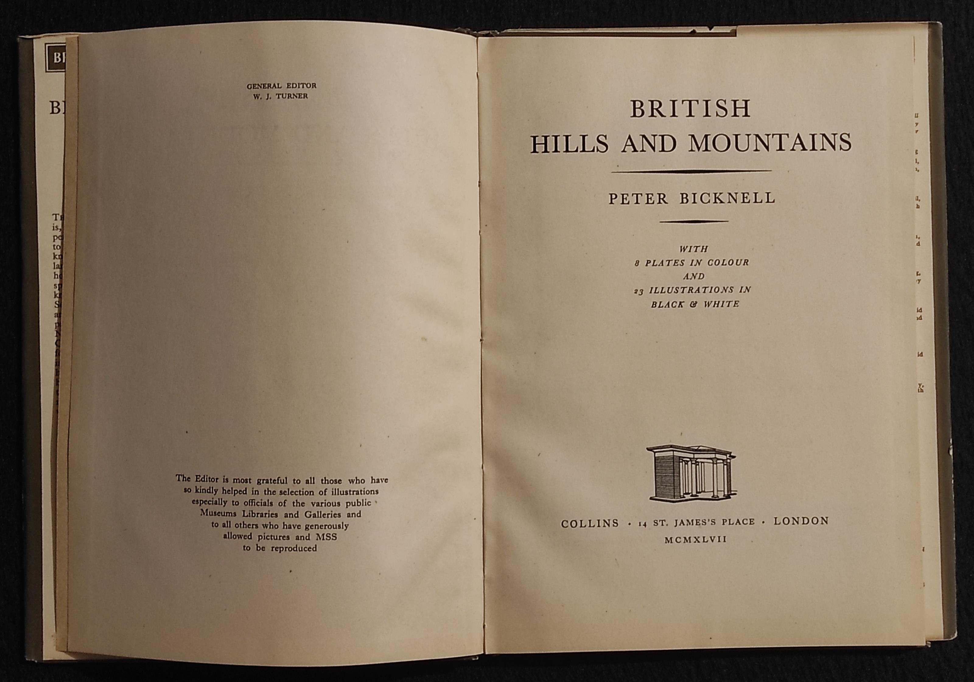 British Hills and Mountains - P. Bicknell - Collins - 1947