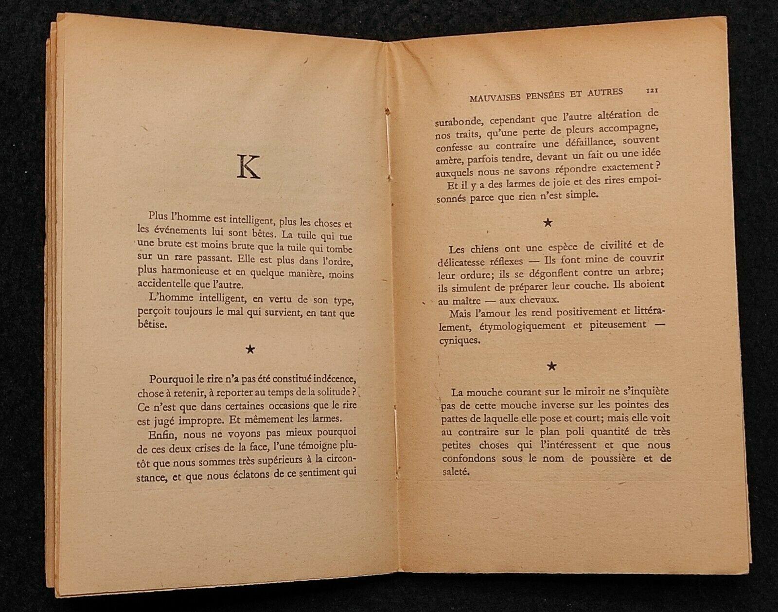 Mauvaises Pensées & Autres - P. Valéry - Gallimard - 1947 - Francese