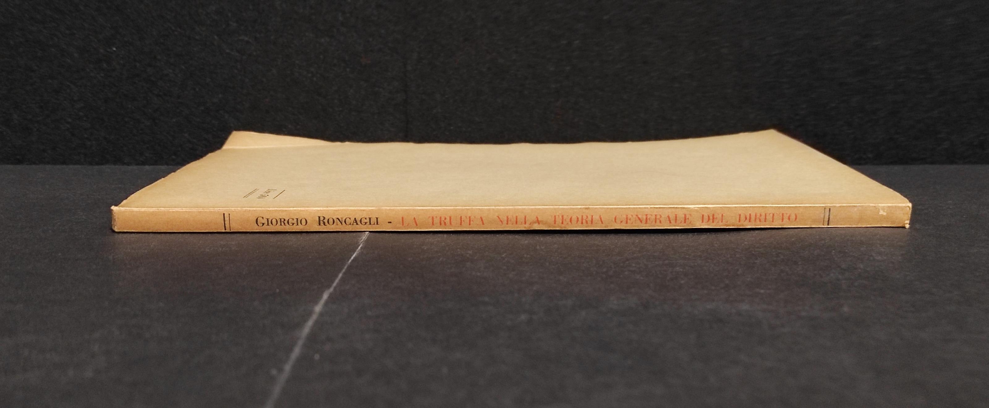 La Truffa - G. Roncagli - Ed. Giuffrè - 1952