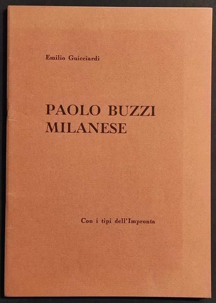 Paolo Buzzi Milanese - E. Guicciardi - 1959 - Discorso - Emilio Guicciardi - copertina