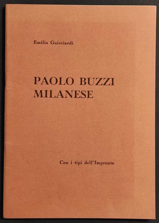 Paolo Buzzi Milanese - E. Guicciardi - 1959 - Discorso - Emilio Guicciardi - copertina