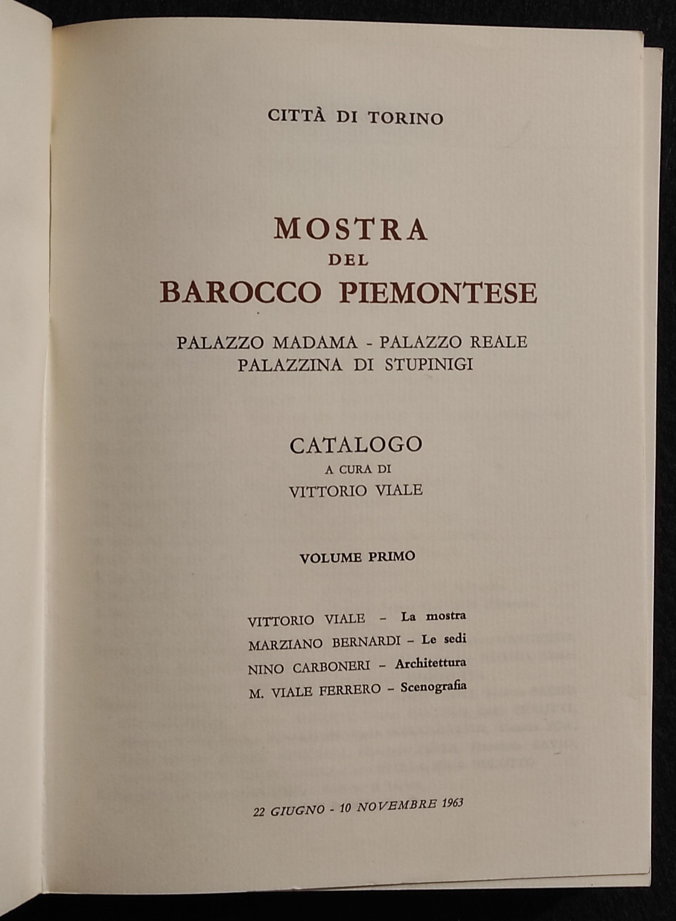 Mostra del Barocco Piemontese - Architettura-Scenografia - 1963