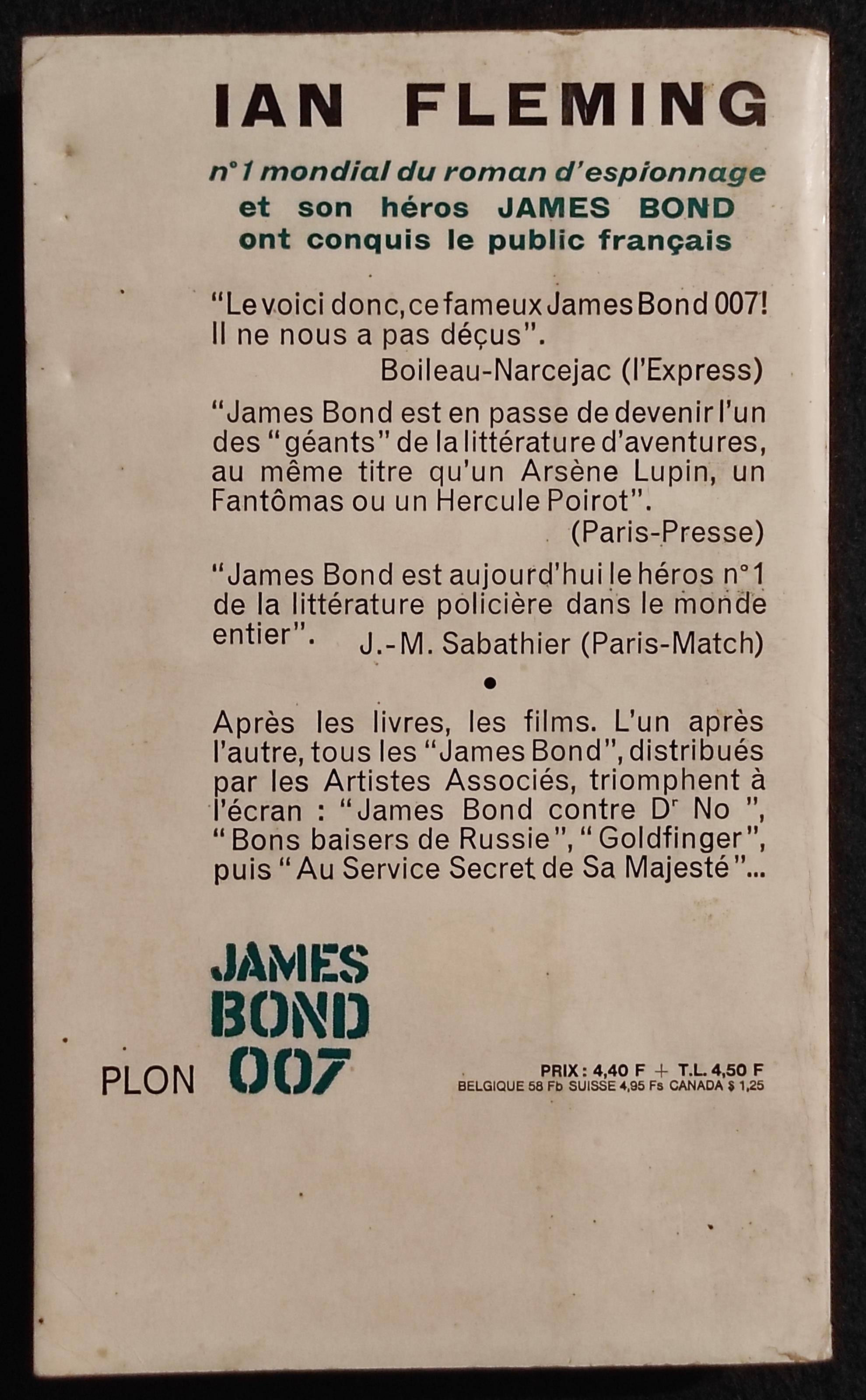 James Bond 007- On Ne Vit Que Deux Fois - I. Fleming - Plon - 1964