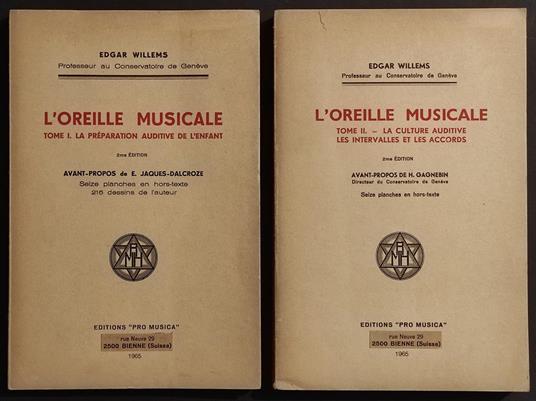 L' Oreille Musicale - E. Willems - Ed. Pro Musica - 1965 2 Vol - Edgar Willems - copertina