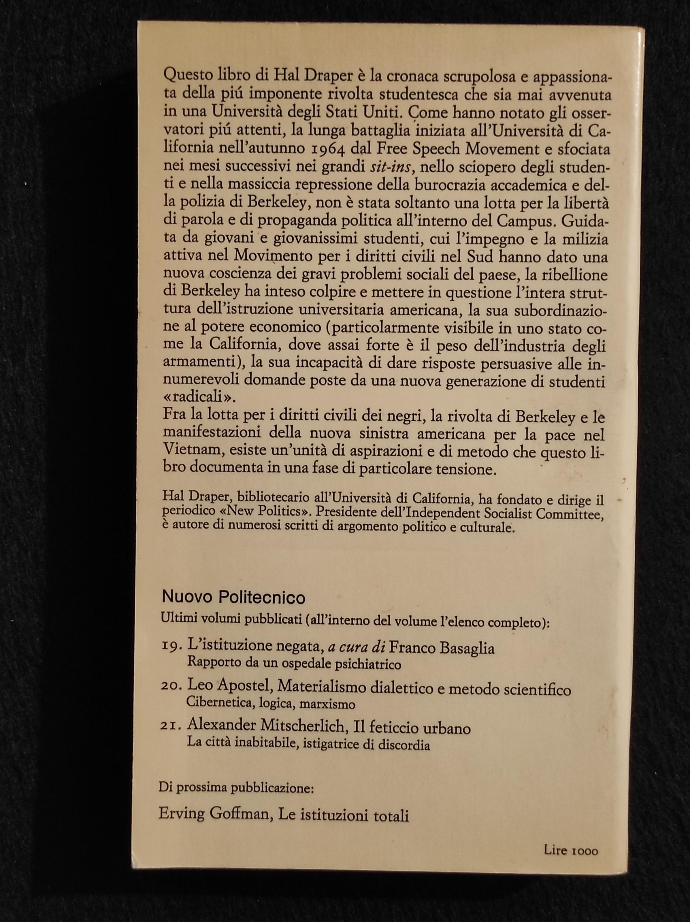 La Rivolta di Berkeley - Hal Draper - Einaudi - 1968