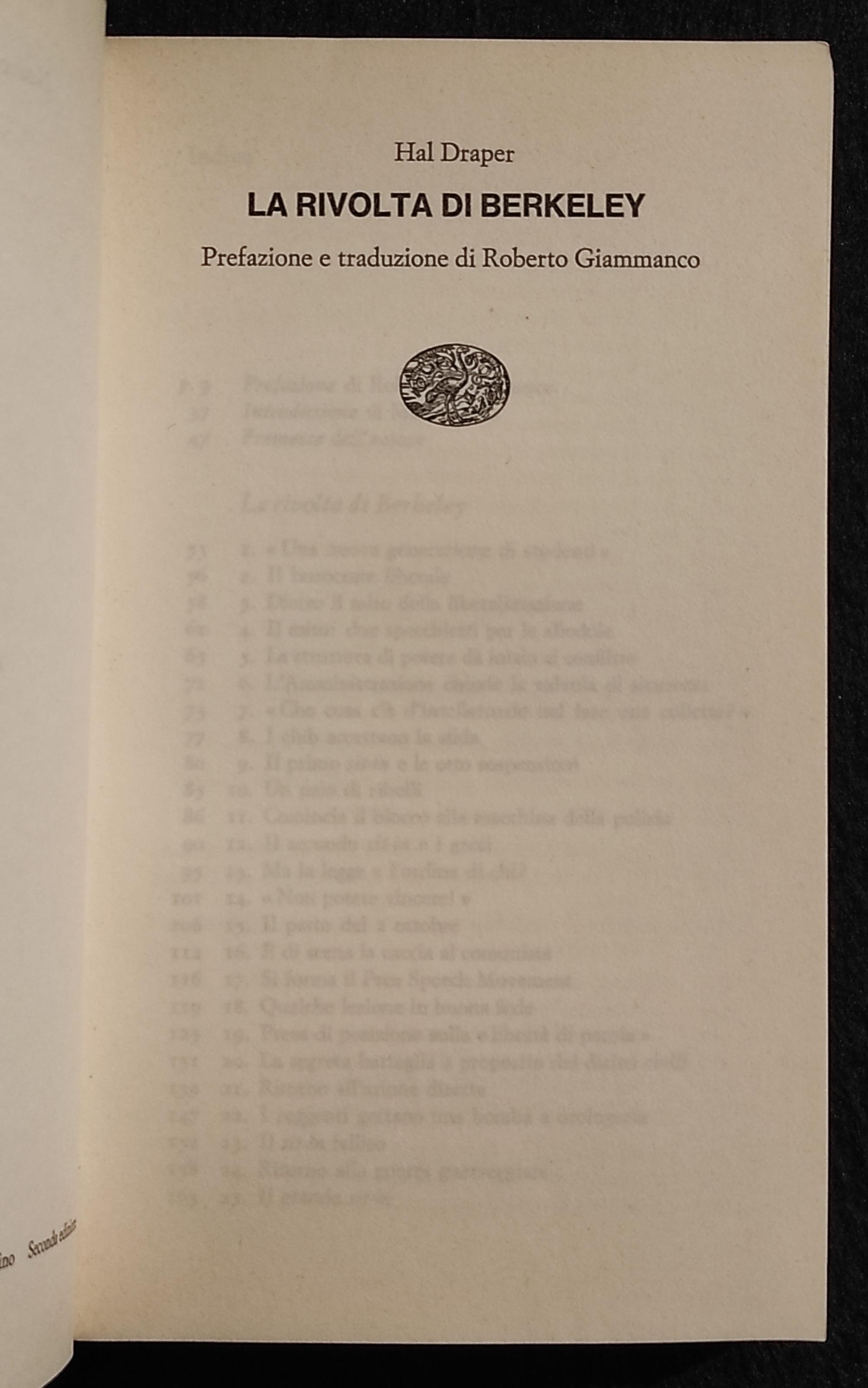 La Rivolta di Berkeley - Hal Draper - Einaudi - 1968