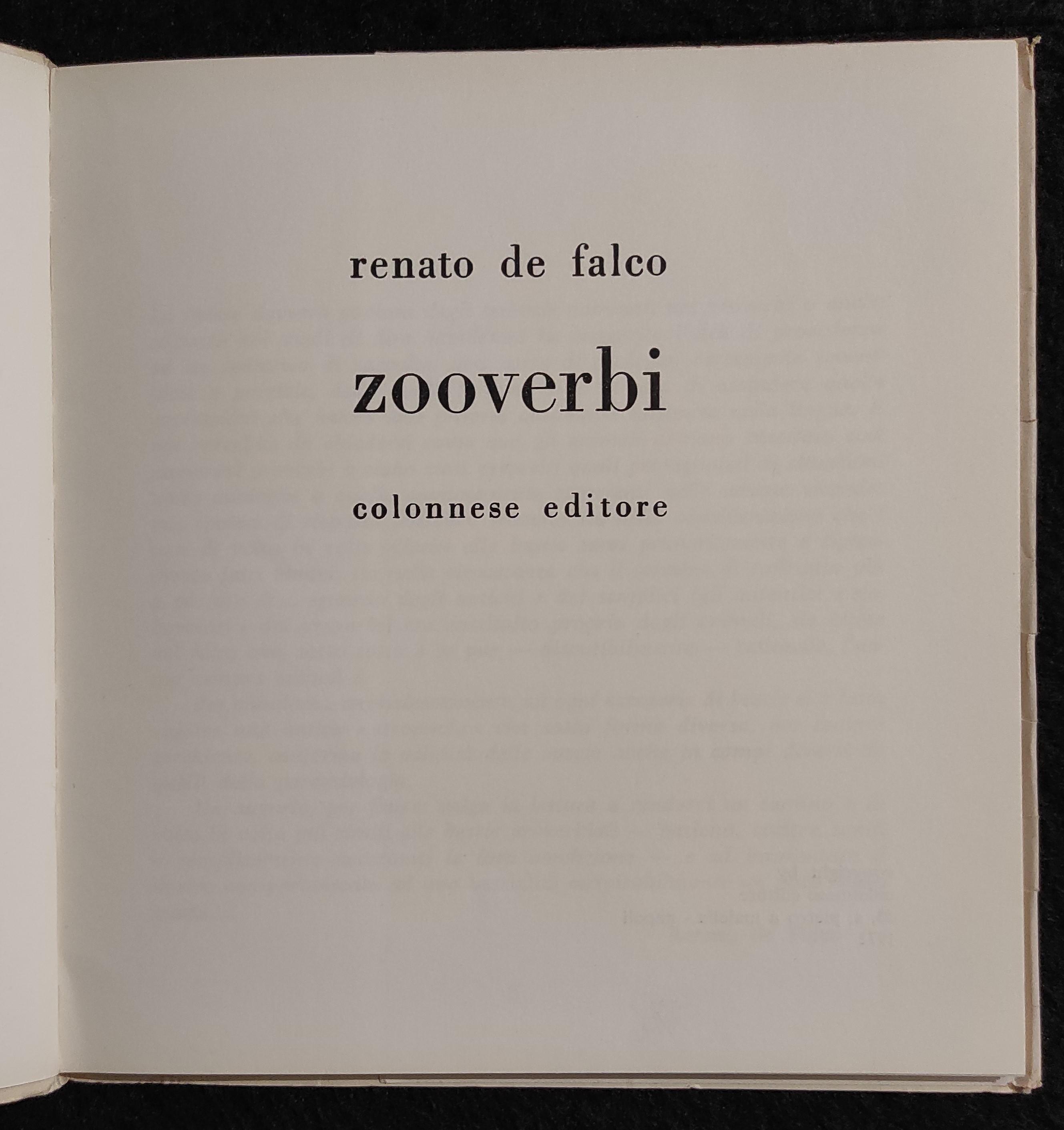Zooverbi - Gli Animali Nei Proverbi Napoletani - Ed. Colonnese - 1972
