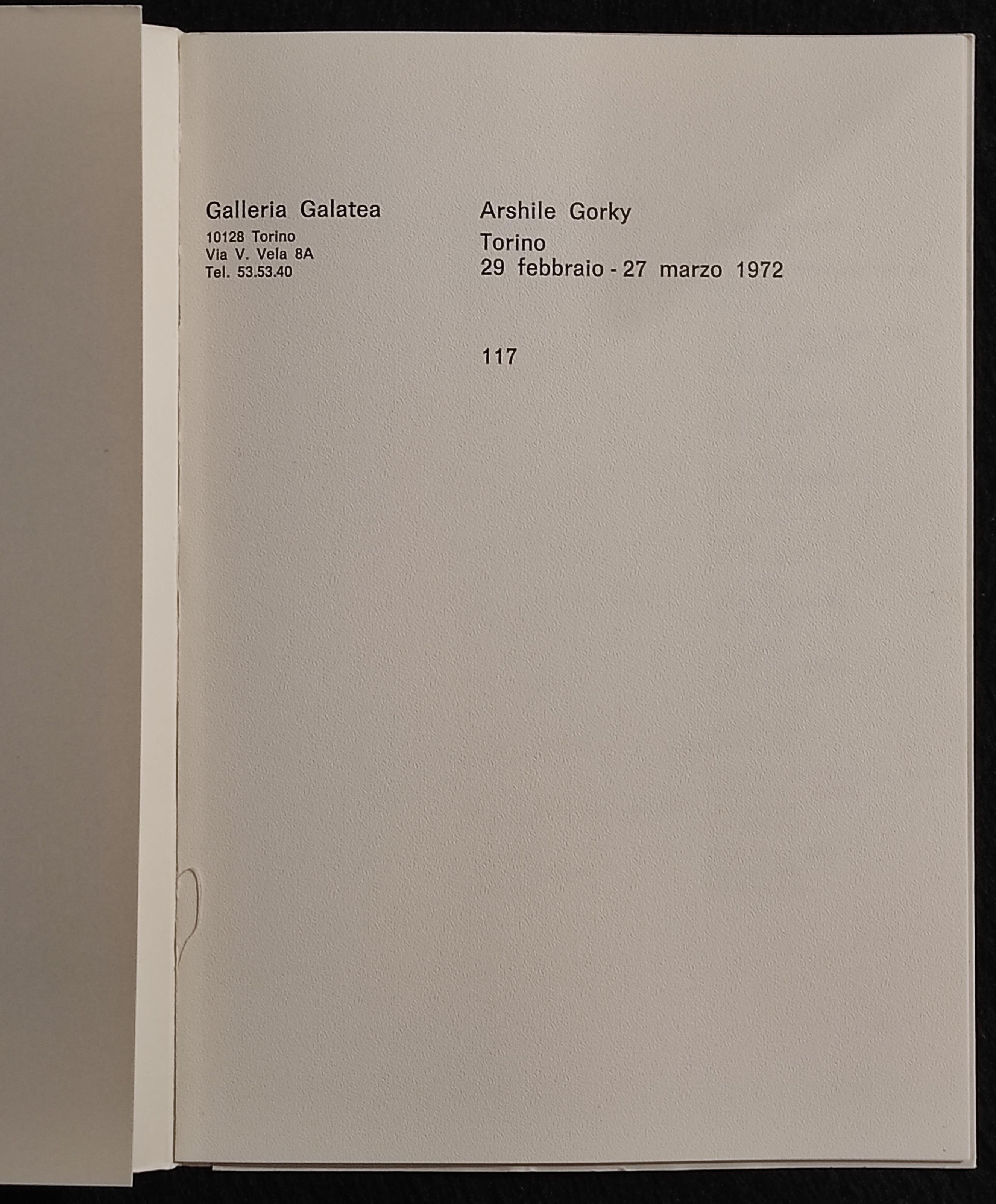 Arshile Gorky - Galleria Galatea - 1972 - Arte