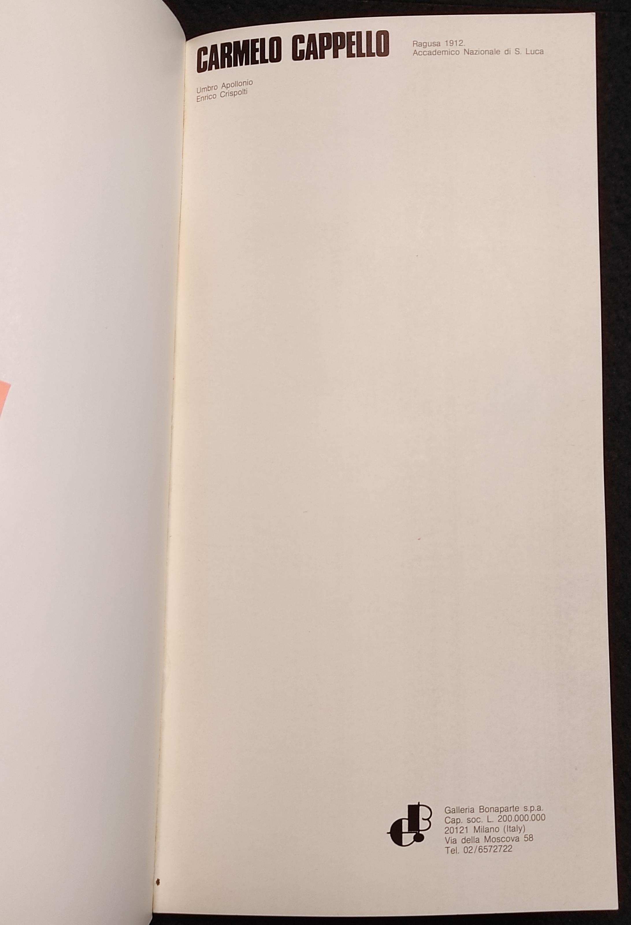 Carmelo Cappelli - Galleria Bonaparte - 1980 - Arte - It/En/Fr/De