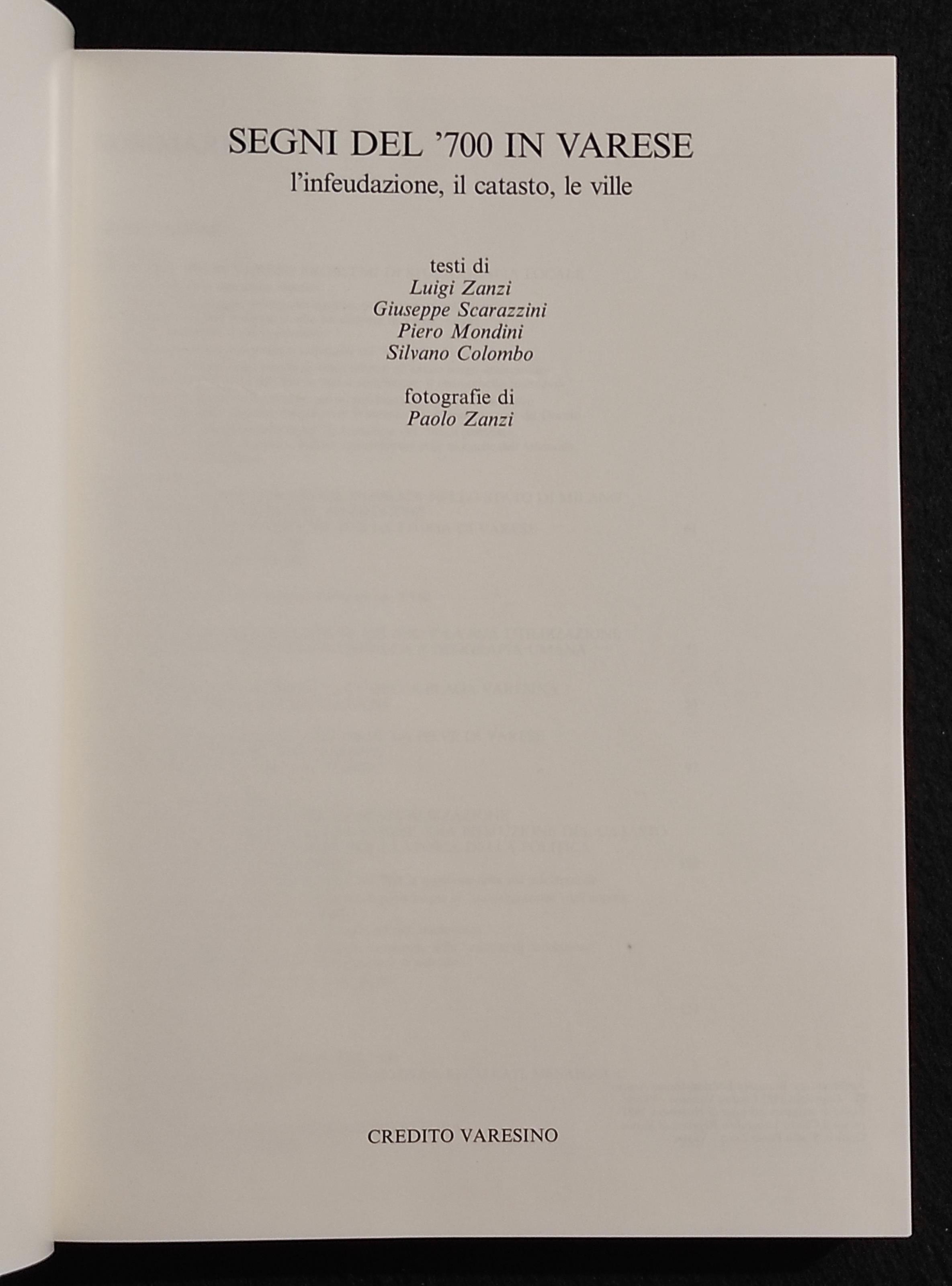 Segni del '700 in Varese - Credito Varesino - 1981