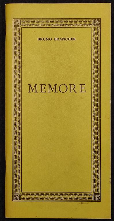 Memore - Bruno Brancher - Bruno Brancher - copertina