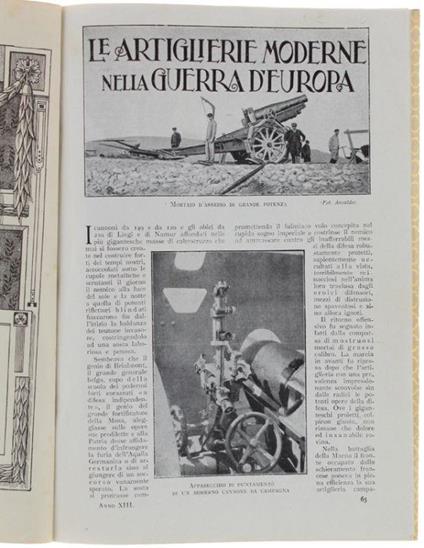 Le Artiglierie Moderne Nella Guerra D'europa. Estratto Da Il Secolo Xx - Novembre 1914 - Johns Capitano - copertina