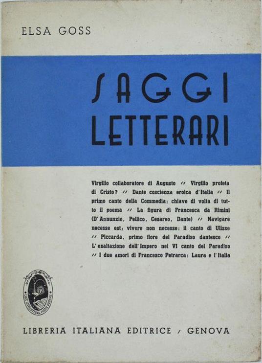 Saggi Letterari - Elsa Goss - copertina