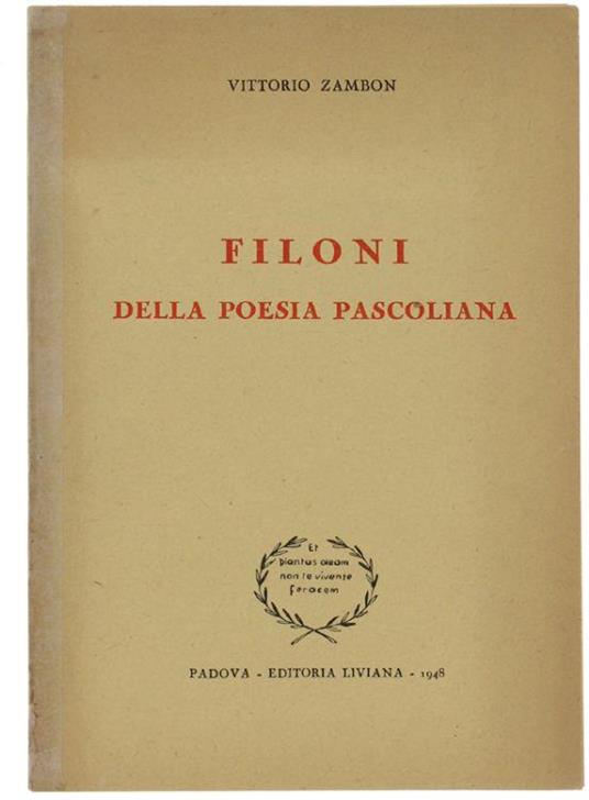 Filoni Della Poesia Pascoliana - Vittorio Zambon - copertina
