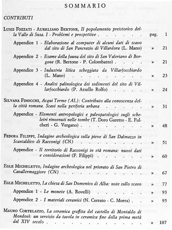 Quaderni Della Soprintendenza Archeologica Del Piemonte. N. 3