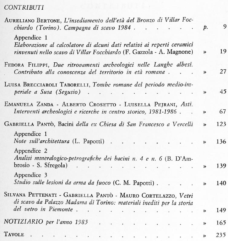 Quaderni Della Soprintendenza Archeologica Del Piemonte. N. 5