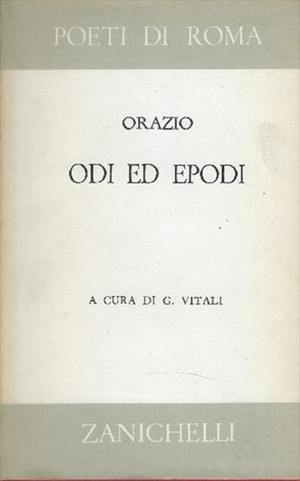 Odi Ed Epodi - Quinto Orazio Flacco - copertina