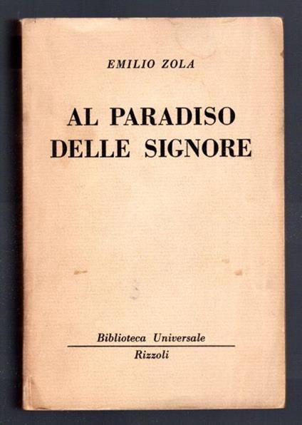 Al Paradiso delle signore - Émile Zola - copertina