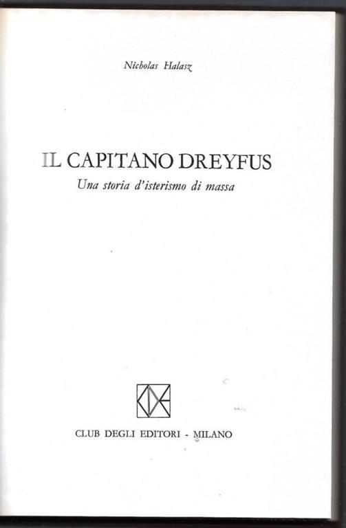 Il Capitano Dreyfus - Nicholas Halasz - copertina