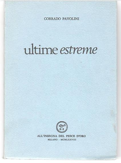 Ultime Estreme - Corrado Pavolini - copertina