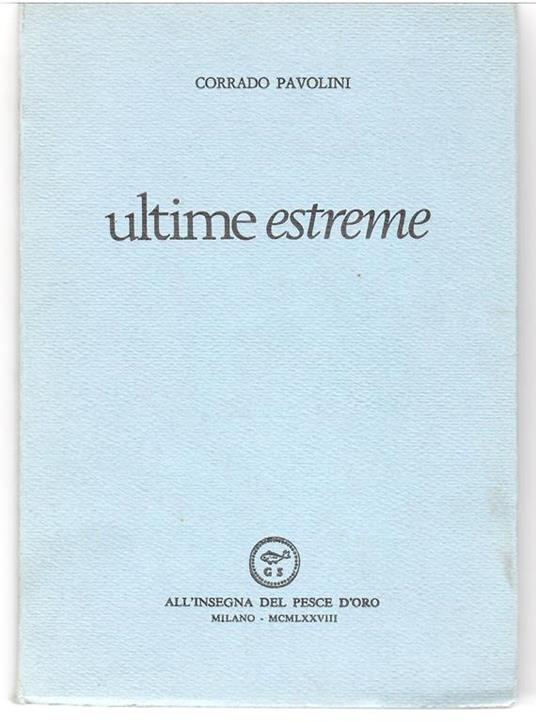 Ultime Estreme - Corrado Pavolini - copertina