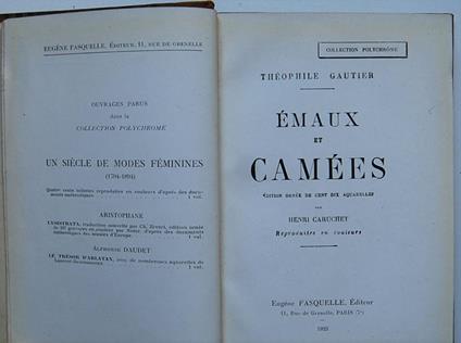 Emaux Et Camees - Théophile Gautier - copertina
