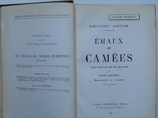 Emaux Et Camees - Théophile Gautier - copertina